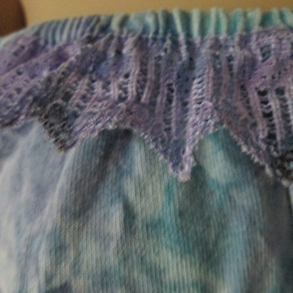 Vintage 80's Purple Puff sleeve crop top S M L - Picture 5 of 9